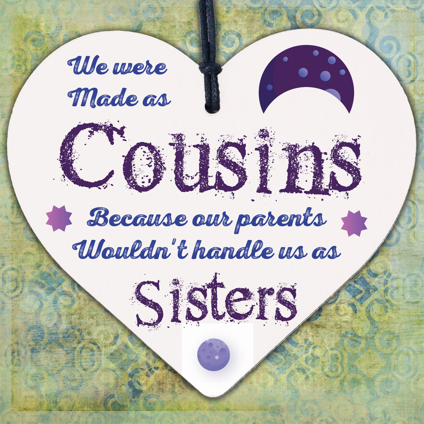 Handmade Cousin Gifts For Women Wooden Heart Plaque Keepsake Sister Friendship