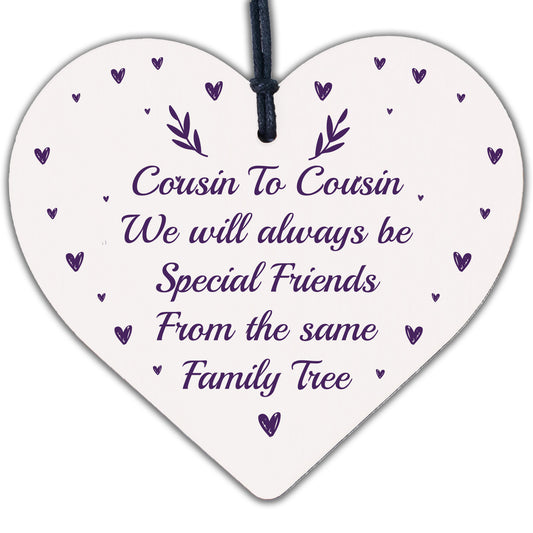 Cousin Family Gifts Christmas Birthday Gift For Cousin Wood Heart Thank You Gift