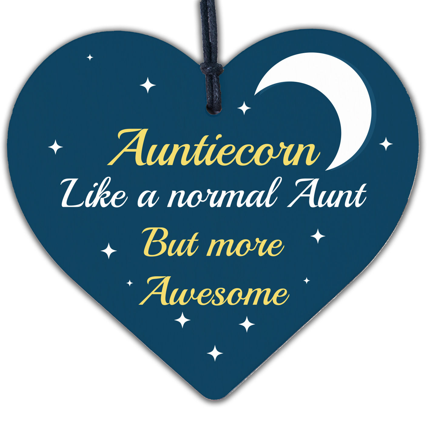 Aunticorn Wood Heart Auntie Unicorn Gift Auntie Birthday Christmas Gift Thankyou