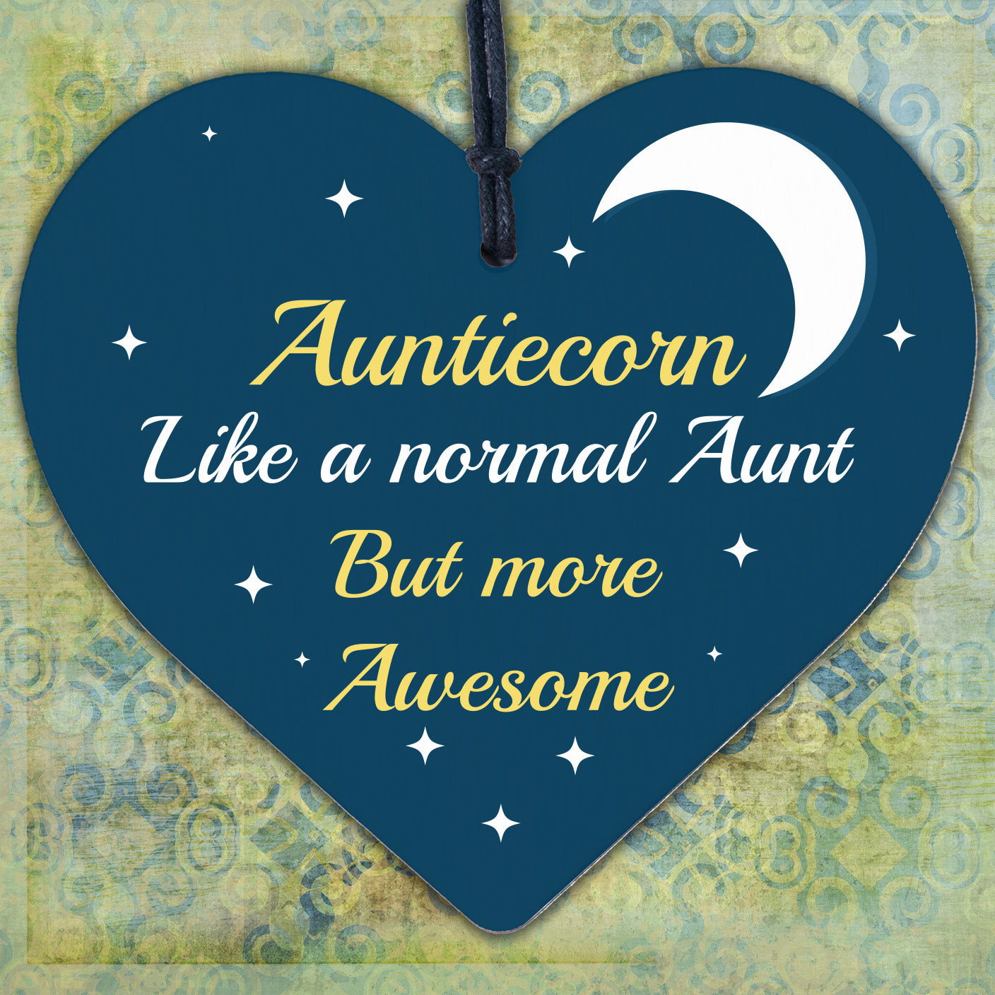 Aunticorn Wood Heart Auntie Unicorn Gift Auntie Birthday Christmas Gift Thankyou