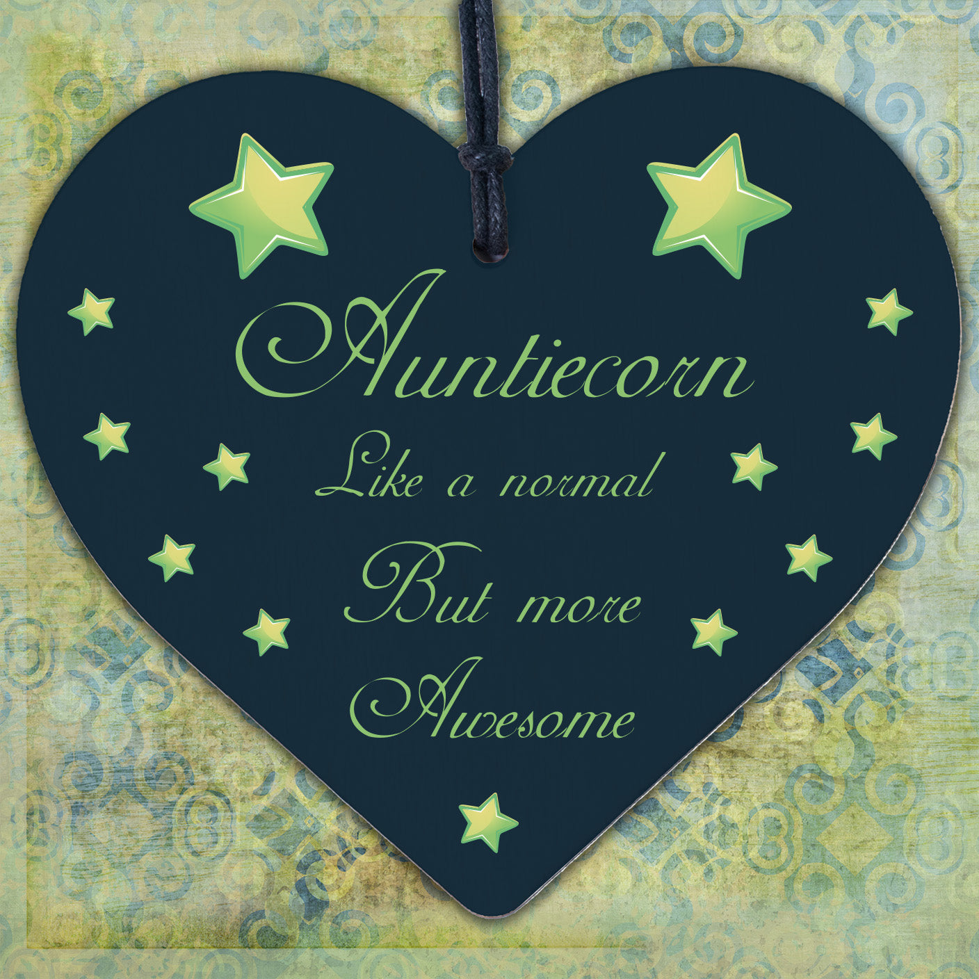 Novelty Unicorn Gift For Auntie Mummy Nanny Sister Christmas Gifts Wooden Heart