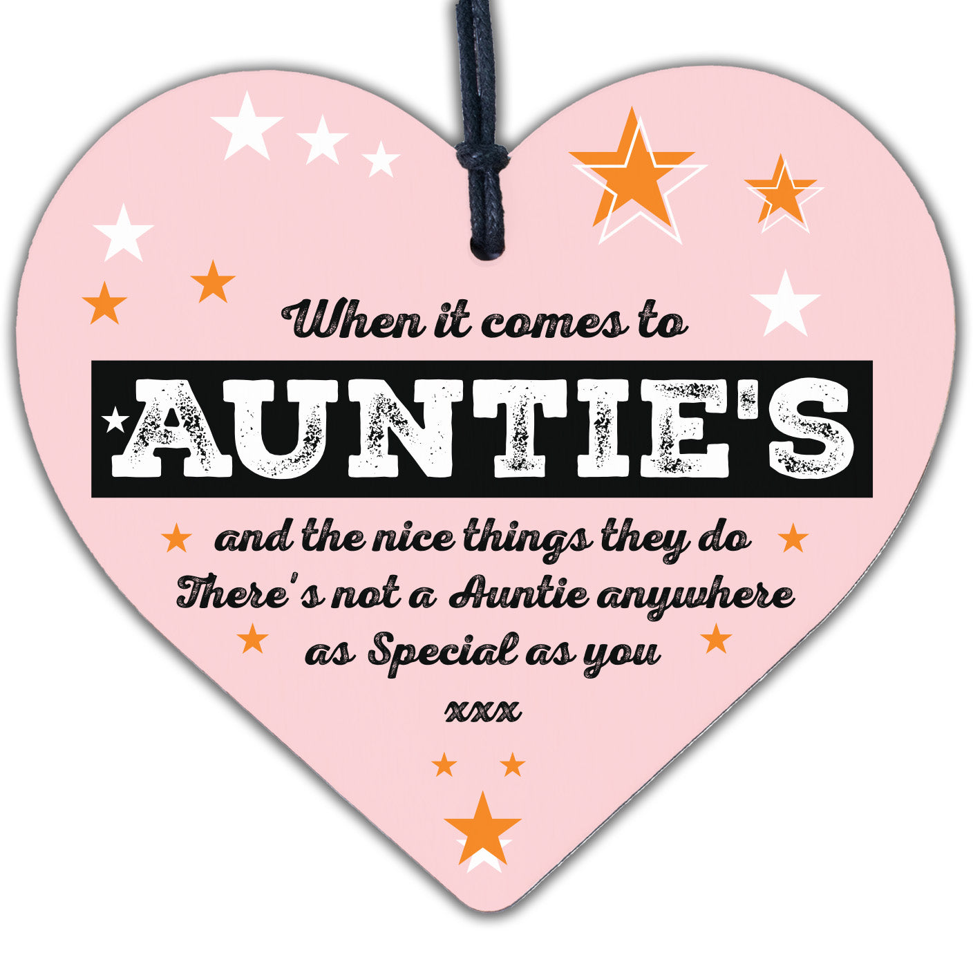 Gift For Auntie Wooden Heart Birthday Christmas Gift For Auntie Thank You