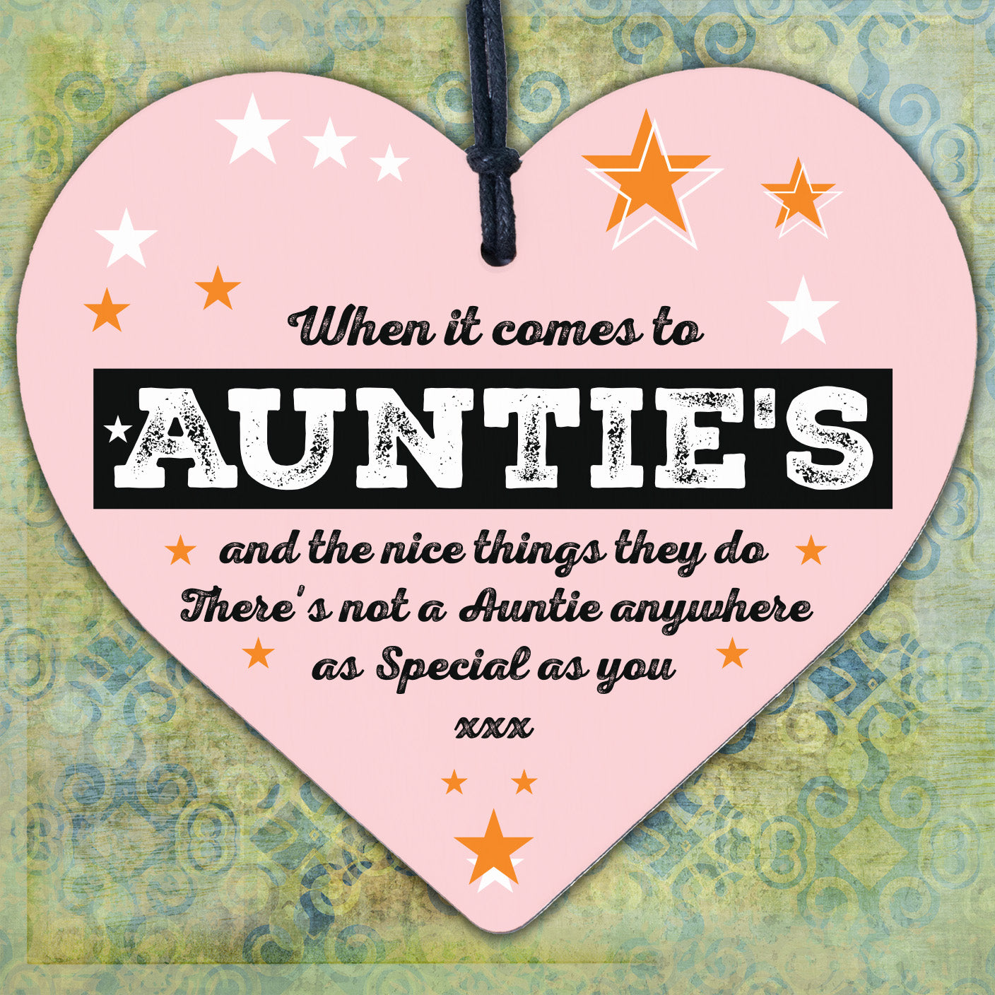 Gift For Auntie Wooden Heart Birthday Christmas Gift For Auntie Thank You