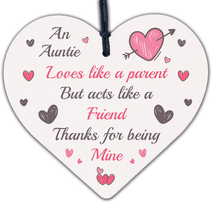 Auntie Gifts Friendship Sister Birthday Christmas Gifts Wooden Heart Sign Plaque