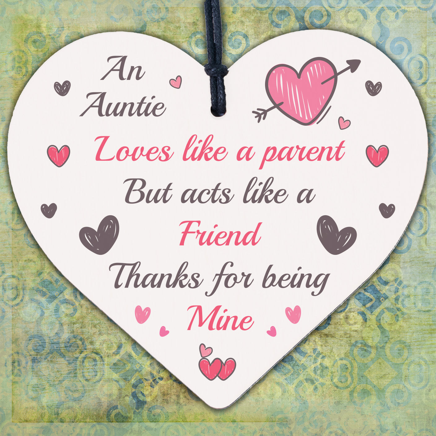 Auntie Gifts Friendship Sister Birthday Christmas Gifts Wooden Heart Sign Plaque