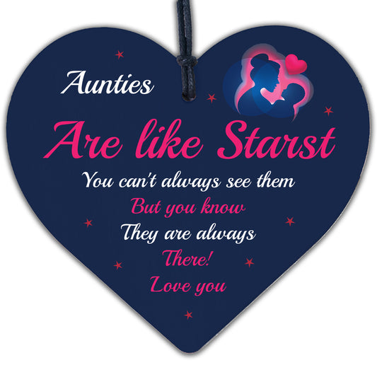 Sister Auntie Aunt Aunty Wood Heart Plaque Sign Birthday Thank You Keepsake Gift