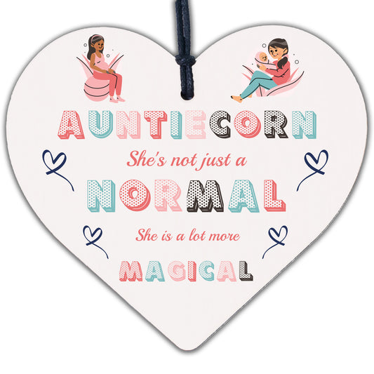 Auntie Sister Mummy Gifts Unicorn Wooden Hearts Novelty Christmas Gift For Her