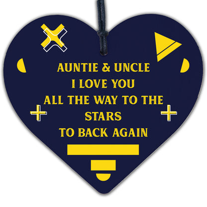 Handmade Gifts For Auntie And Uncle Sign Wooden Heart THANK YOU Gift From Niece