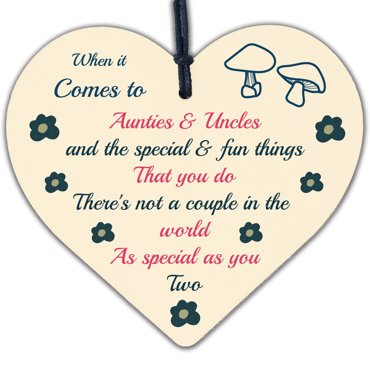 Auntie And Uncle Gifts Wooden Heart Auntie Uncle Birthday Christmas Gifts