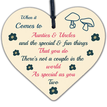 Auntie And Uncle Gifts Wooden Heart Auntie Uncle Birthday Christmas Gifts