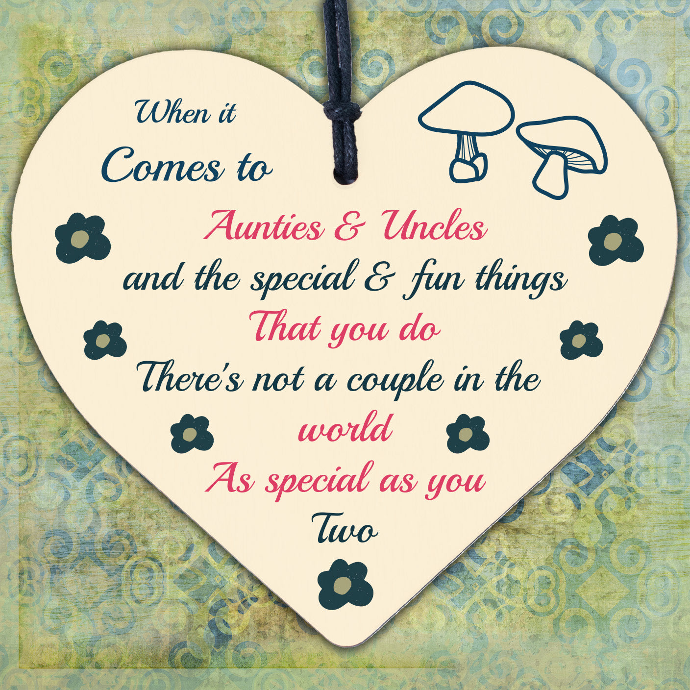 Auntie And Uncle Gifts Wooden Heart Auntie Uncle Birthday Christmas Gifts