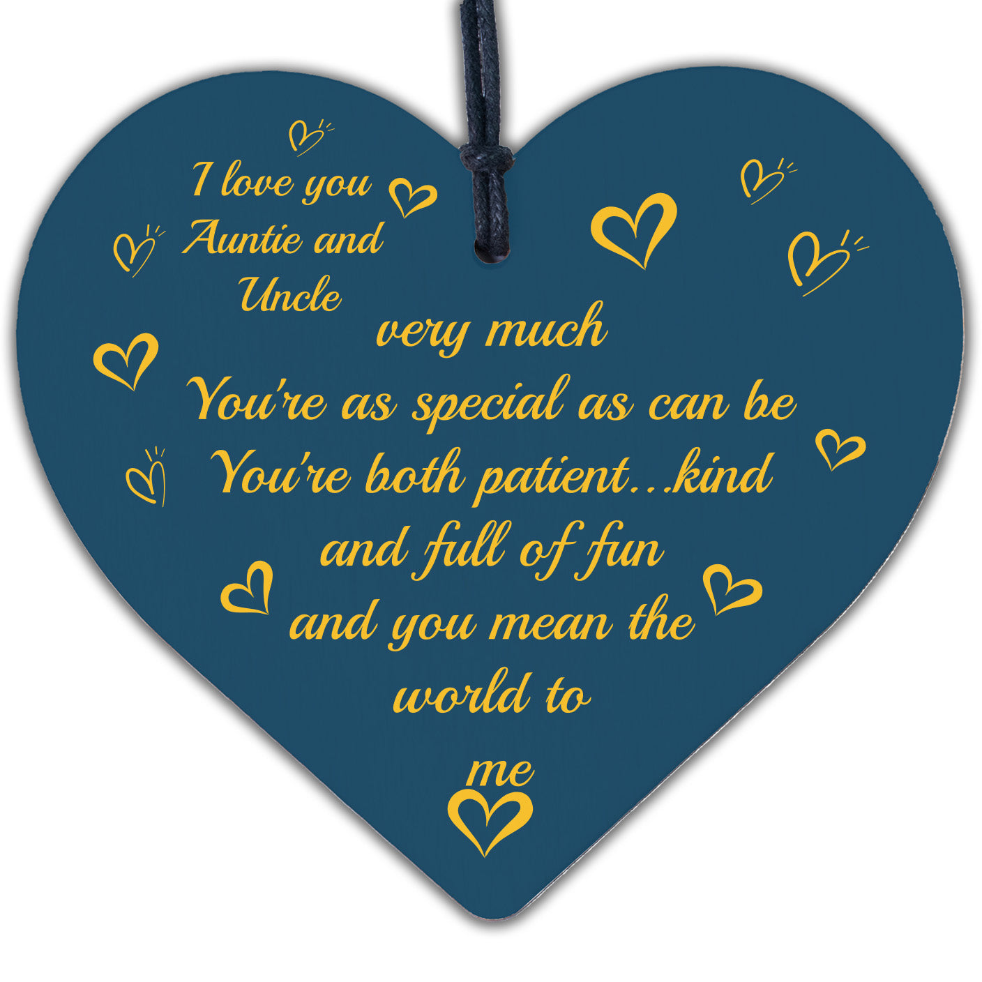 Auntie And Uncle Gift Heart Plaque Auntie Uncle Birthday Xmas Gift From Niece