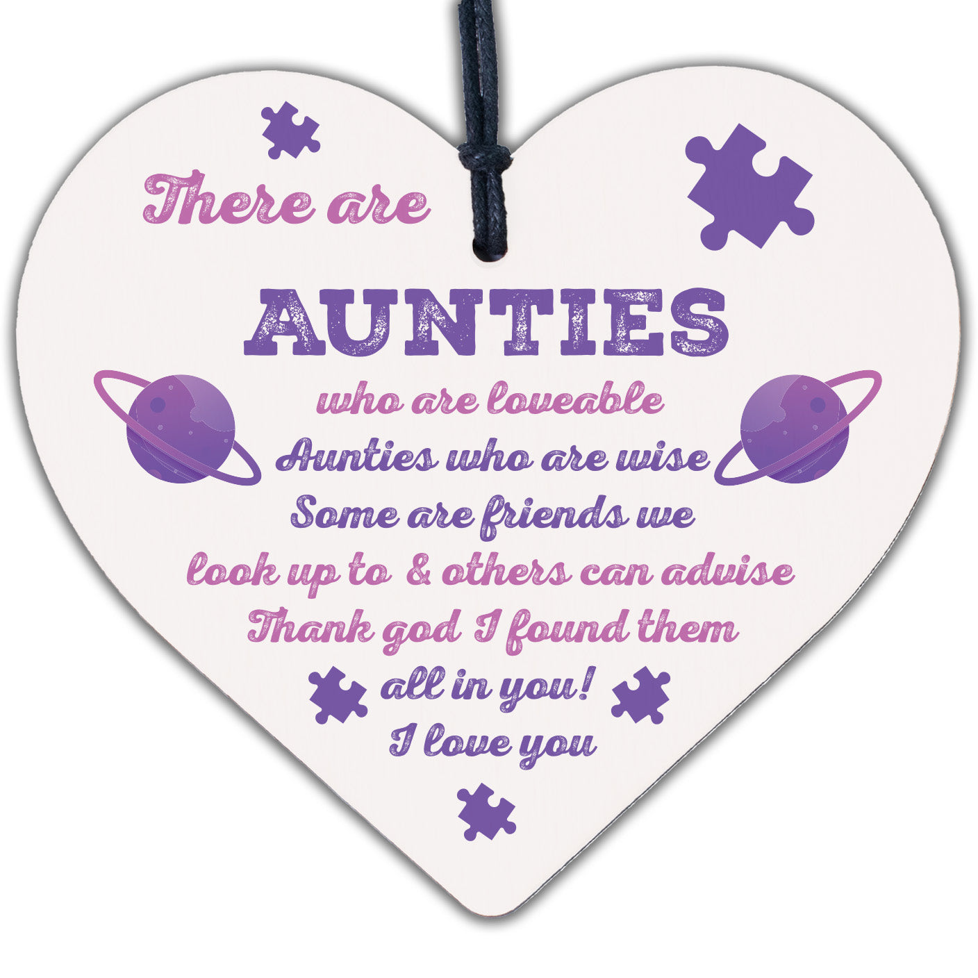 Auntie Gifts Wooden Heart Auntie Decoration THANK YOU Gift For Auntie Friendship