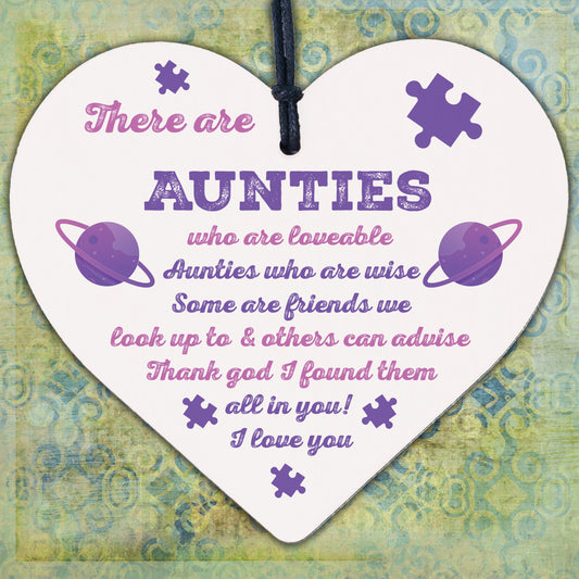 Auntie Gifts Wooden Heart Auntie Decoration THANK YOU Gift For Auntie Friendship