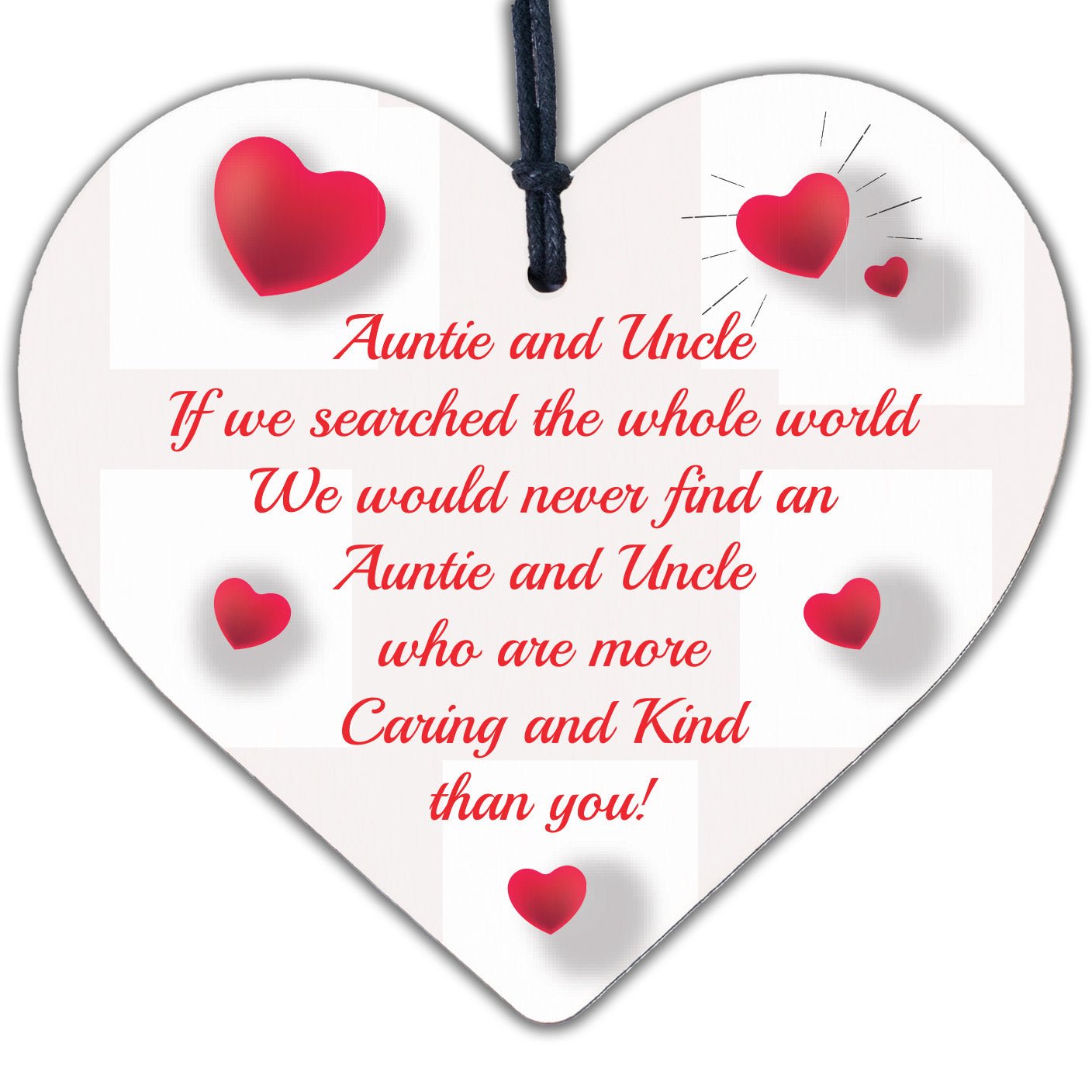 Novelty Gift For Auntie and Uncle Birthday Christmas Engraved Heart Thank You