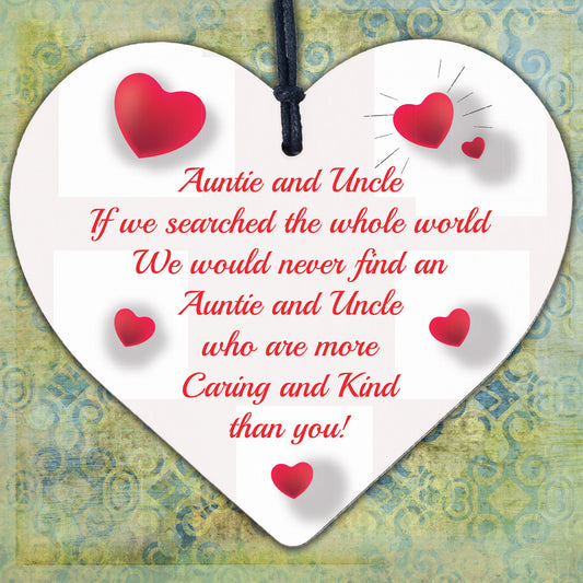 Novelty Gift For Auntie and Uncle Birthday Christmas Engraved Heart Thank You