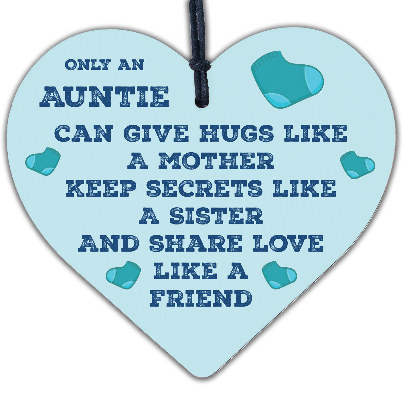 Auntie Aunty Aunt Sister Gifts Wooden Heart Plaque Christmas Present For Her