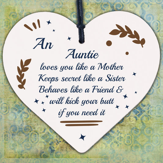 Auntie Plaque Heart Auntie Birthday Christmas Gift From Niece Nephew Sister Gift