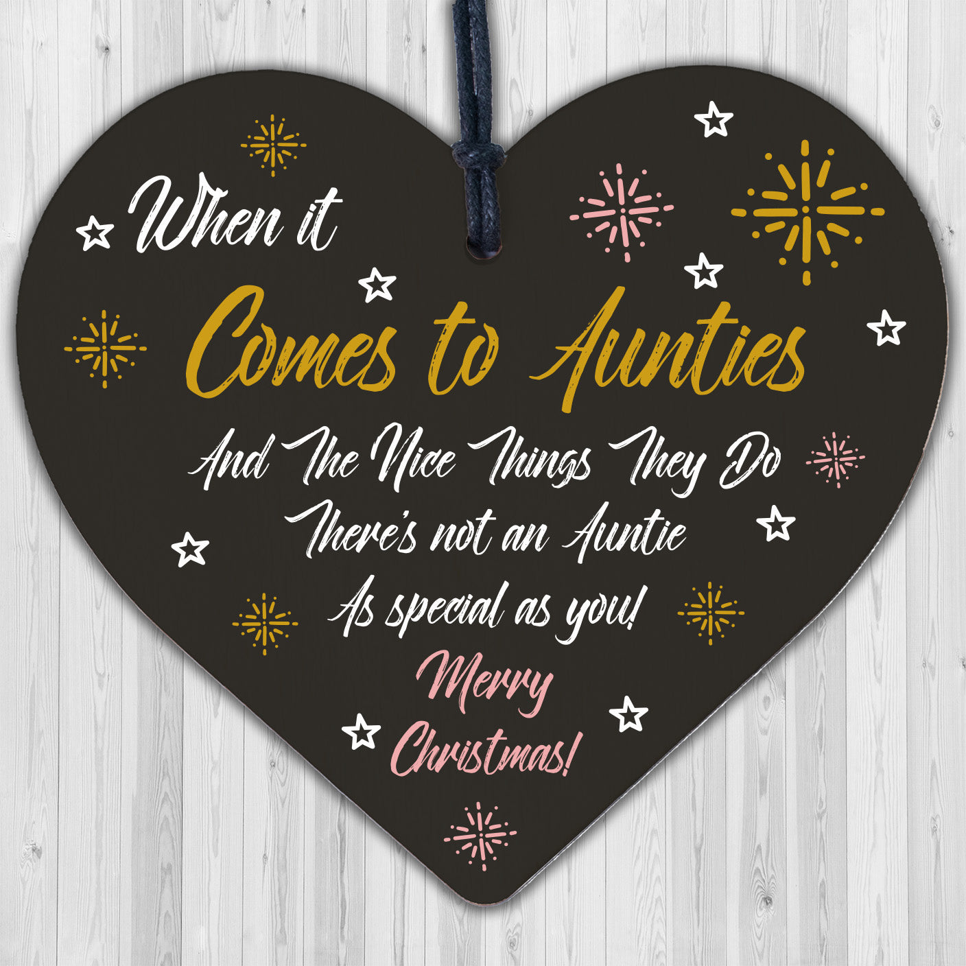 Auntie Gift Christmas Bauble Gifts For Auntie Wood Heart Thank You Gifts