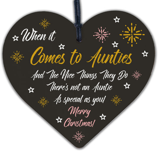 Auntie Gift Christmas Bauble Gifts For Auntie Wood Heart Thank You Gifts