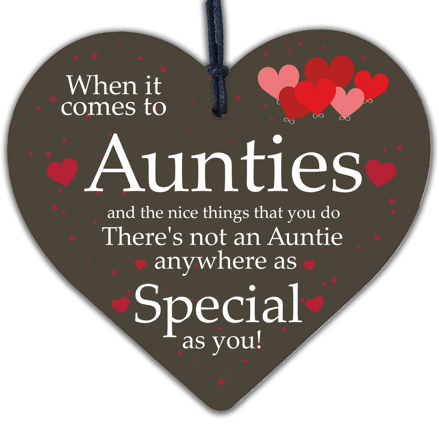 Handmade Gifts For Auntie Christmas Birthday Wooden Heart THANK YOU Keepsake