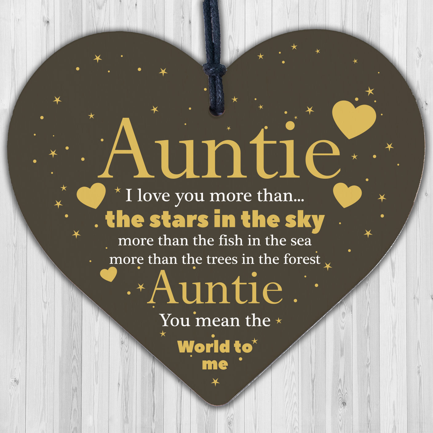 Cute Auntie Gifts Wooden Heart Auntie Birthday Gift Sister Gifts Thank You Gift