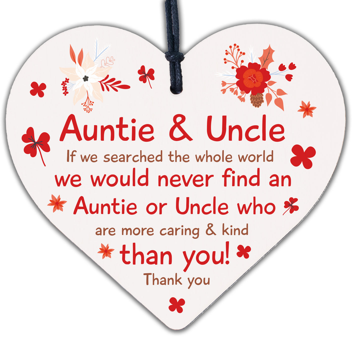 Auntie And Uncle Gifts For Birthday Christmas Wood Heart Gift From Niece Nephew