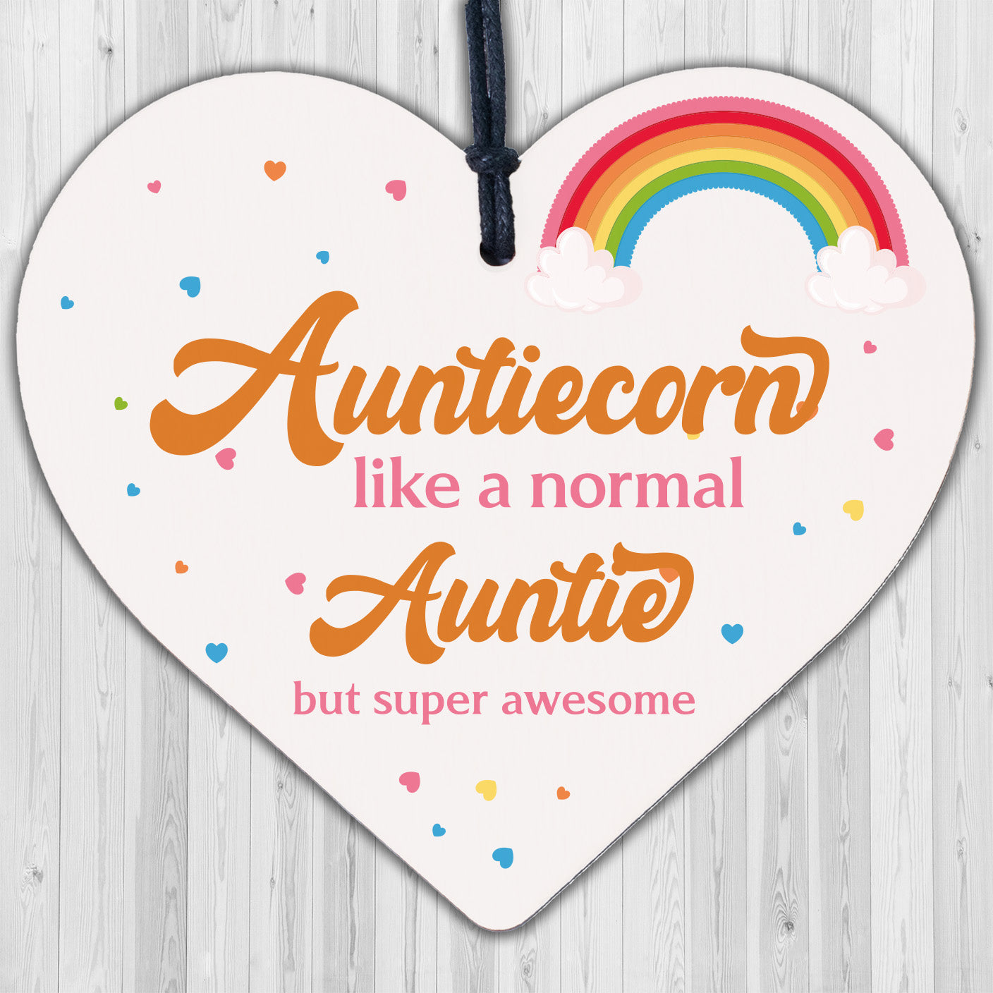 Gift For Auntie Birthday Christmas Hanging Heart Wood Novelty Sign Unicorn Sign