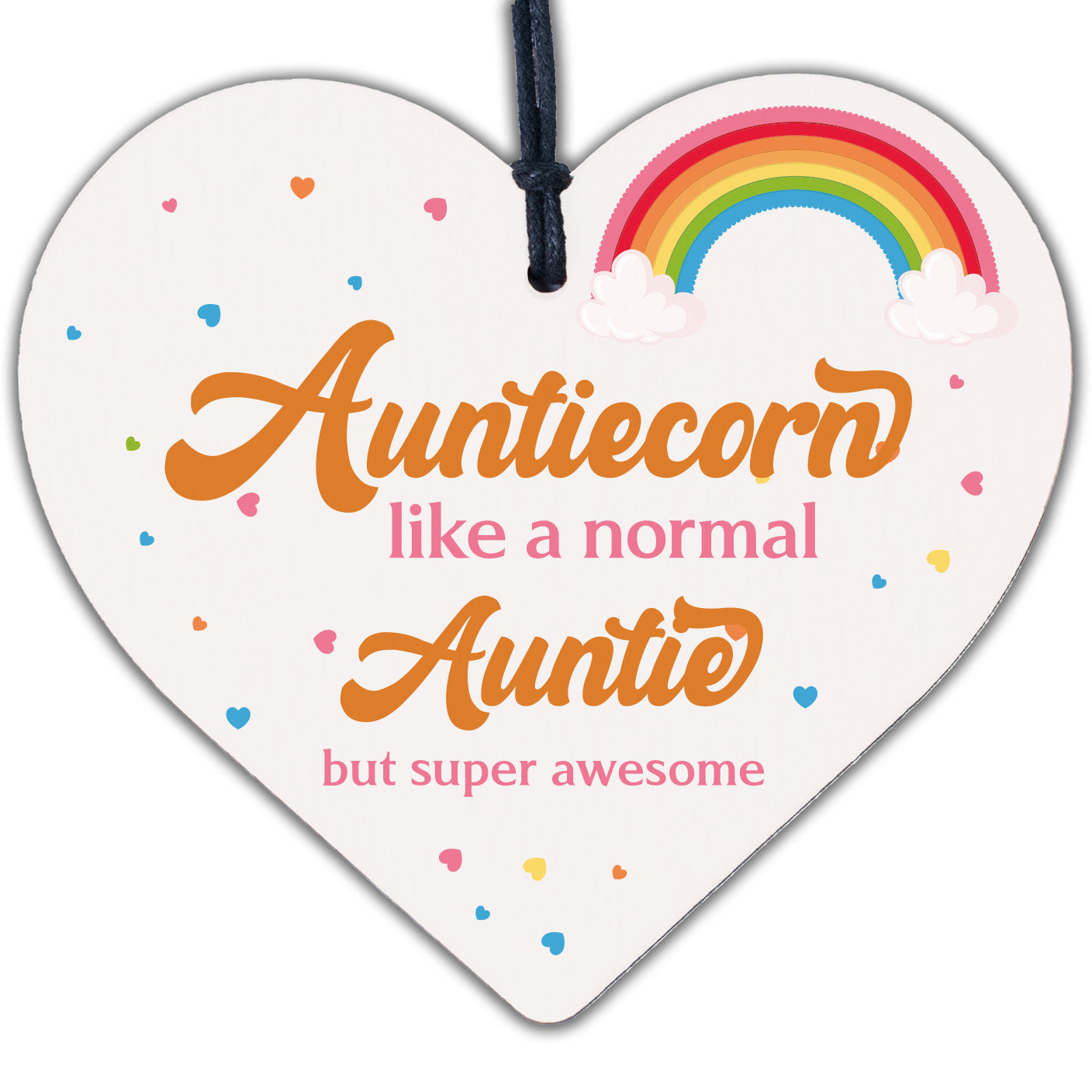 Gift For Auntie Birthday Christmas Hanging Heart Wood Novelty Sign Unicorn Sign