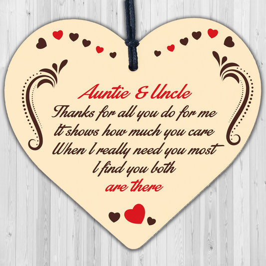 Handmade Gift For Auntie and Uncle Joint Gifts Wooden Heart Birthday Christmas