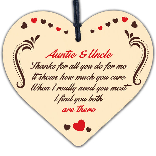 Handmade Gift For Auntie and Uncle Joint Gifts Wooden Heart Birthday Christmas