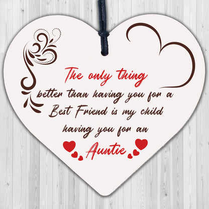 Sister Gift Hanging Heart Plaque Gift For Auntie Birthday Christmas From Niece