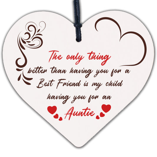 Sister Gift Hanging Heart Plaque Gift For Auntie Birthday Christmas From Niece