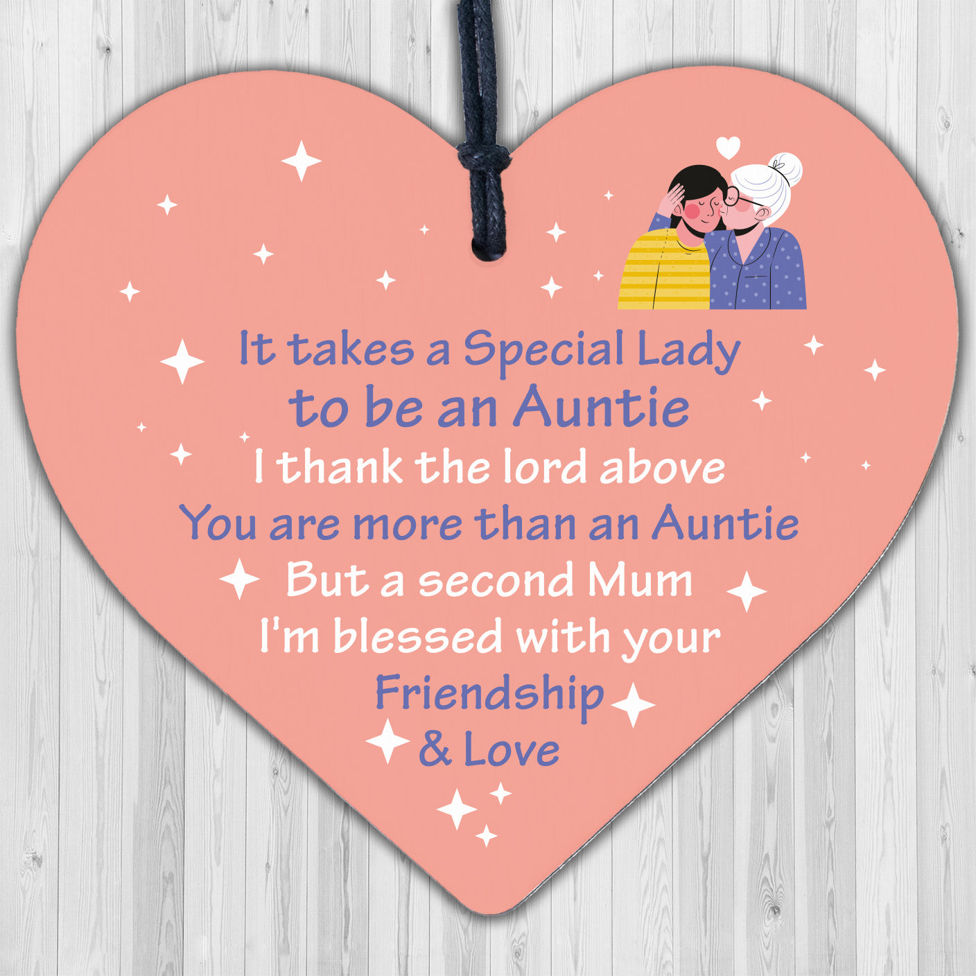 Handmade Thank You Auntie Birthday Christmas Gifts Heart Plaque Friendship Gift