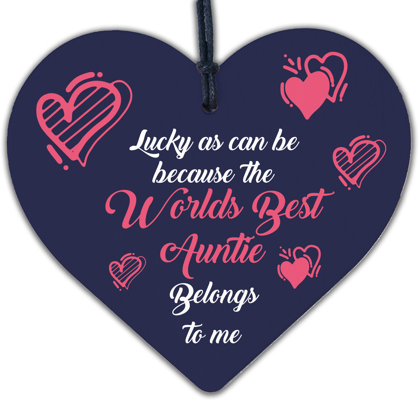 Birthday Gifts For Auntie THANK YOU Wooden Heart Plaque Shabby Chic Xmas Sign