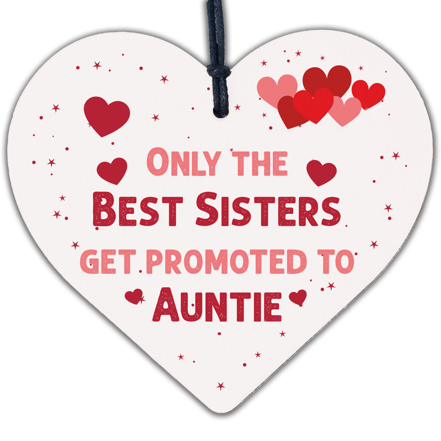 Novelty Sister Auntie Gifts Acrylic Hanging Heart Plaque Newborn Baby Gifts