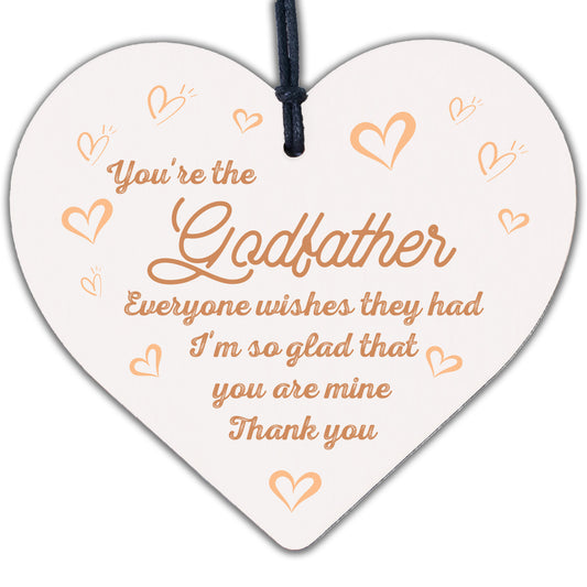 Godfather And Godmother Thank You Christening Gifts Wooden Heart Uncle Friend