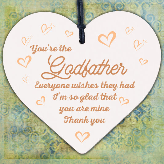 Godfather And Godmother Thank You Christening Gifts Wooden Heart Uncle Friend