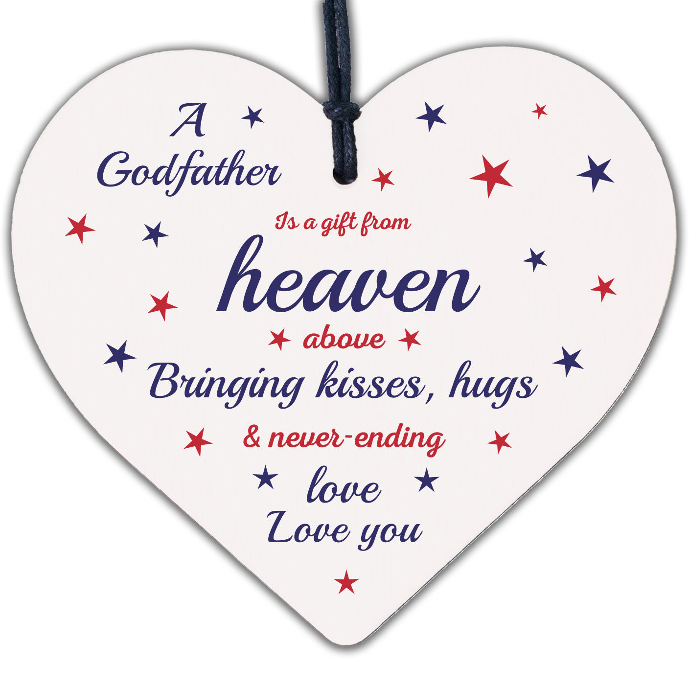 Godmother Godfather Gift Thank You Sign Wood Heart Christening Godparent Gifts