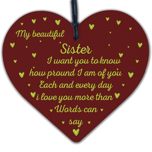 Sister Poem Gifts For Christmas Birthday Wooden Hearts Gift From Brother Sister