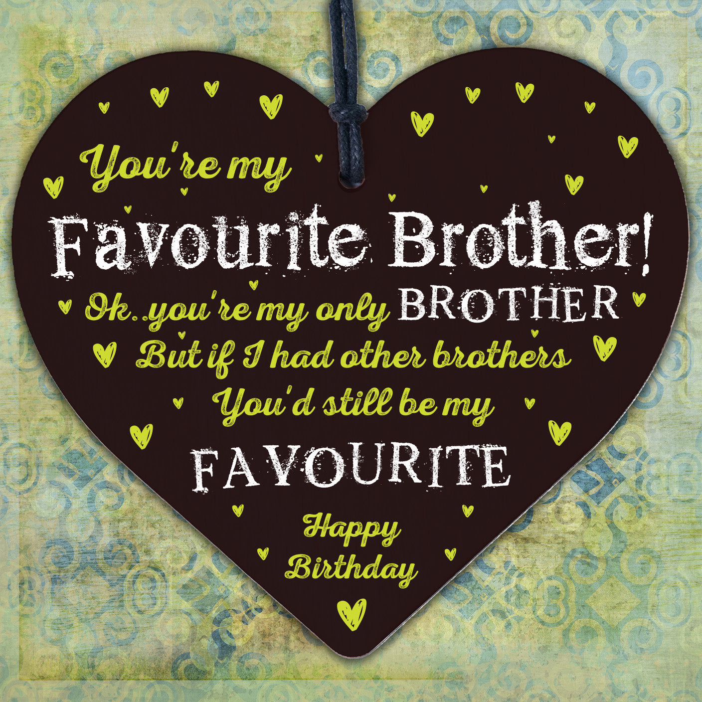 Brother Birthday Gifts For Him Sister Mum Dad Funny Card Baby Family Plaque Gift