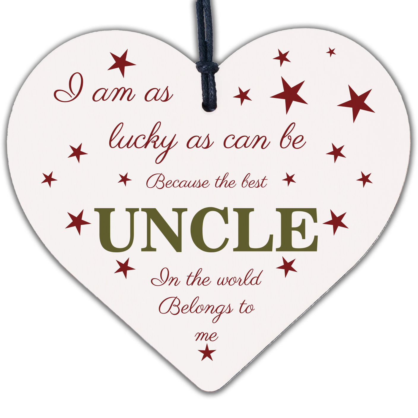 UNCLE BROTHER DAD Novelty Wooden Heart Plaque Birthday Christmas Gift For Uncle