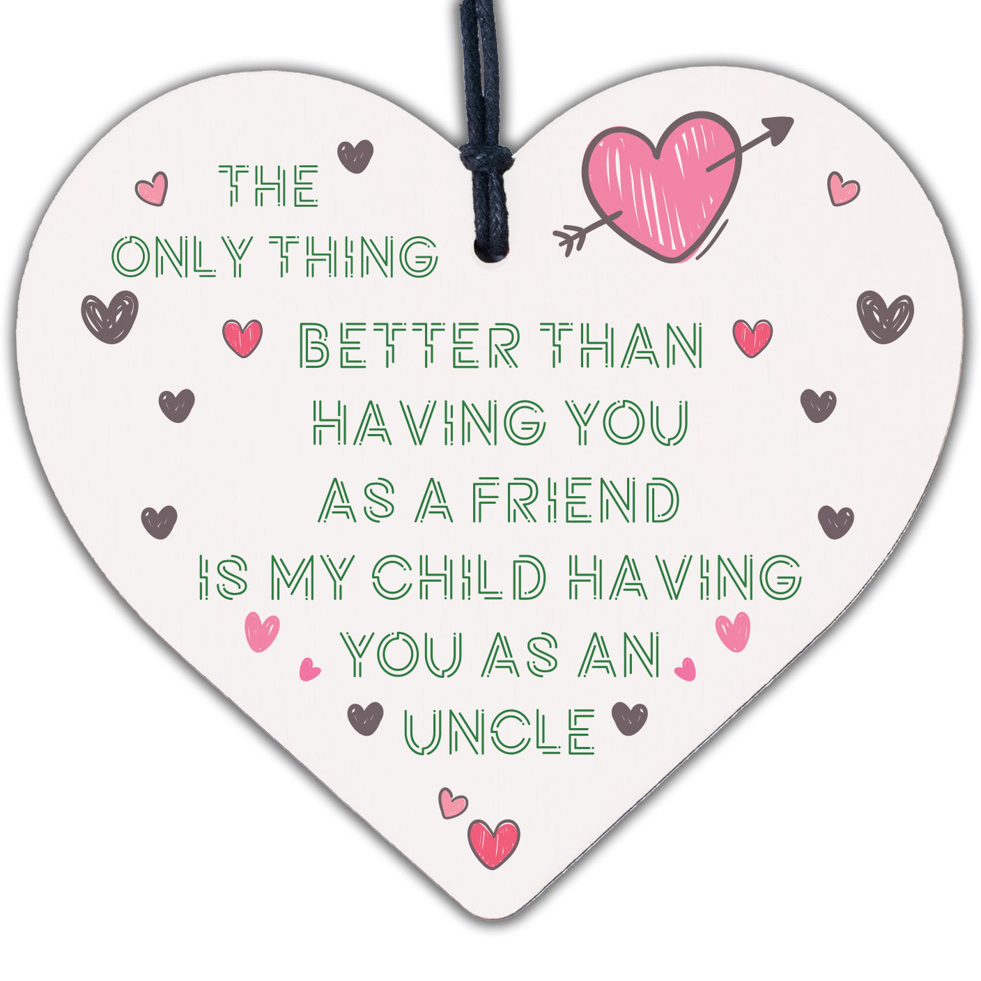 Uncle Gifts Friendship Brother Wooden Heart Chic Plaque Birthday Gift For Uncle