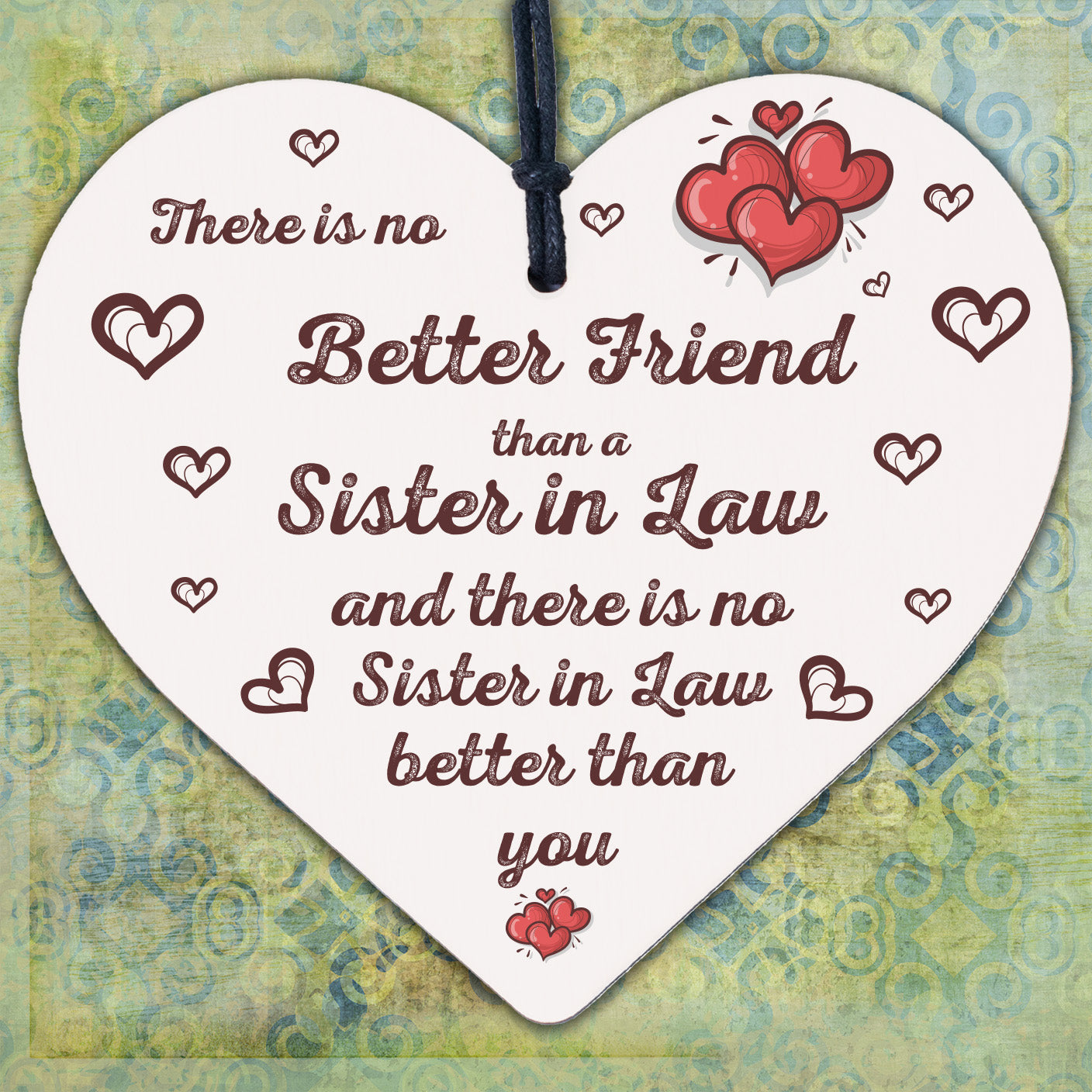 Handmade Sister In Law Wooden Heart Chic Thank You Gifts For Her Friendship Sign