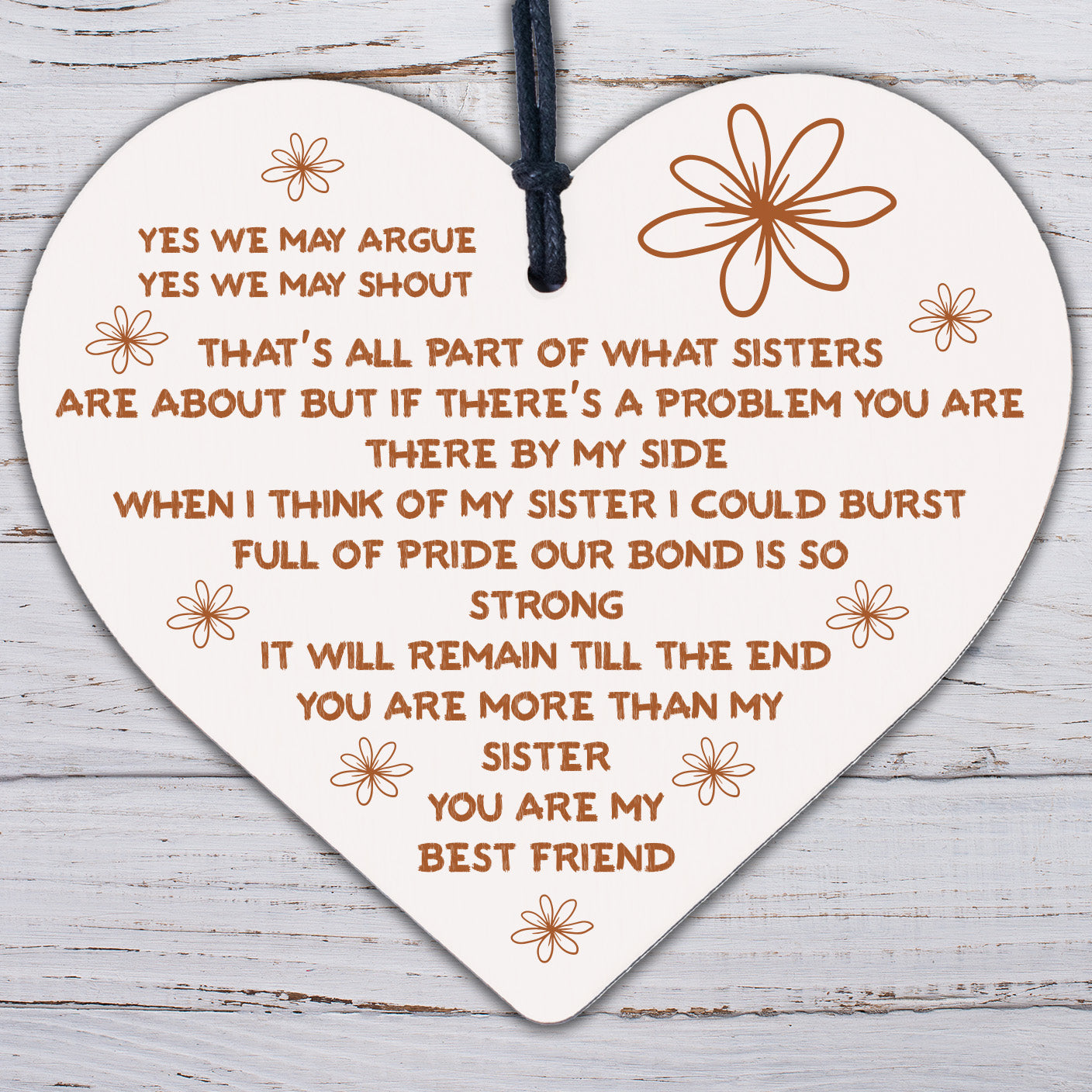 Sister Gifts Handmade Fun Sister Plaque Wood Heart Big Sister Little Sister Gift