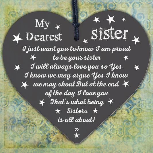 Sister Gift Birthday Gift For Sister Keepsake Poem Wooden Heart Friendship Sign