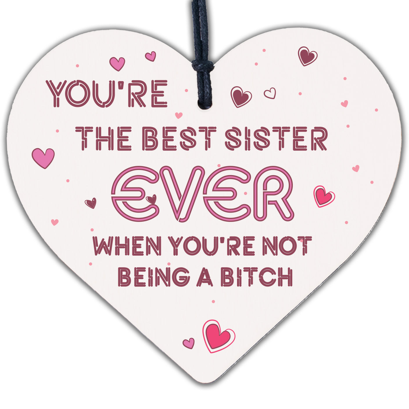 Best Sister Wooden Heart Friendship Plaques Funny Gift Birthday Thank You Signs