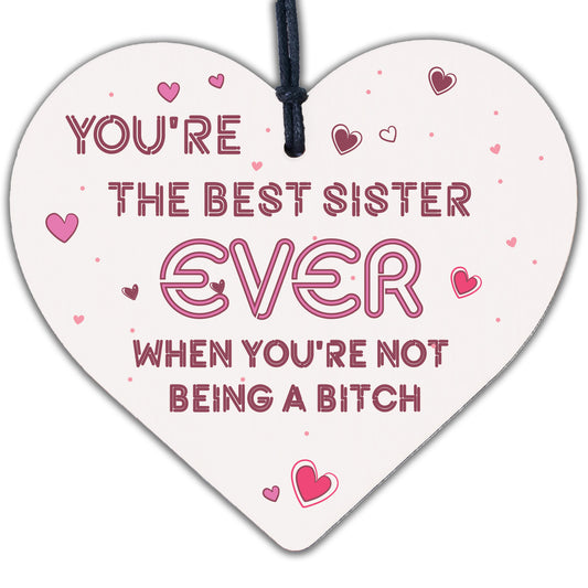 Best Sister Wooden Heart Friendship Plaques Funny Gift Birthday Thank You Signs