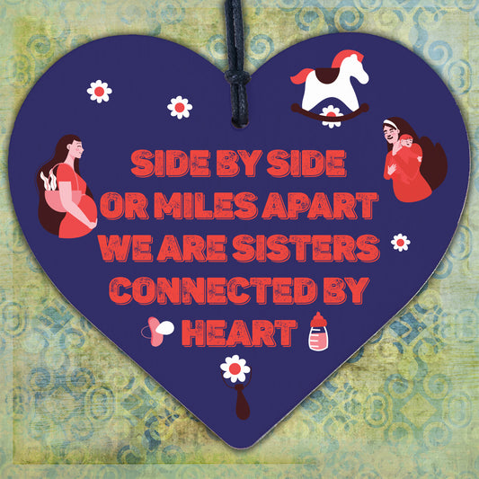 SISTER Friendship Gifts Wooden Heart Plaque Birthday Christmas Gift Keepsake