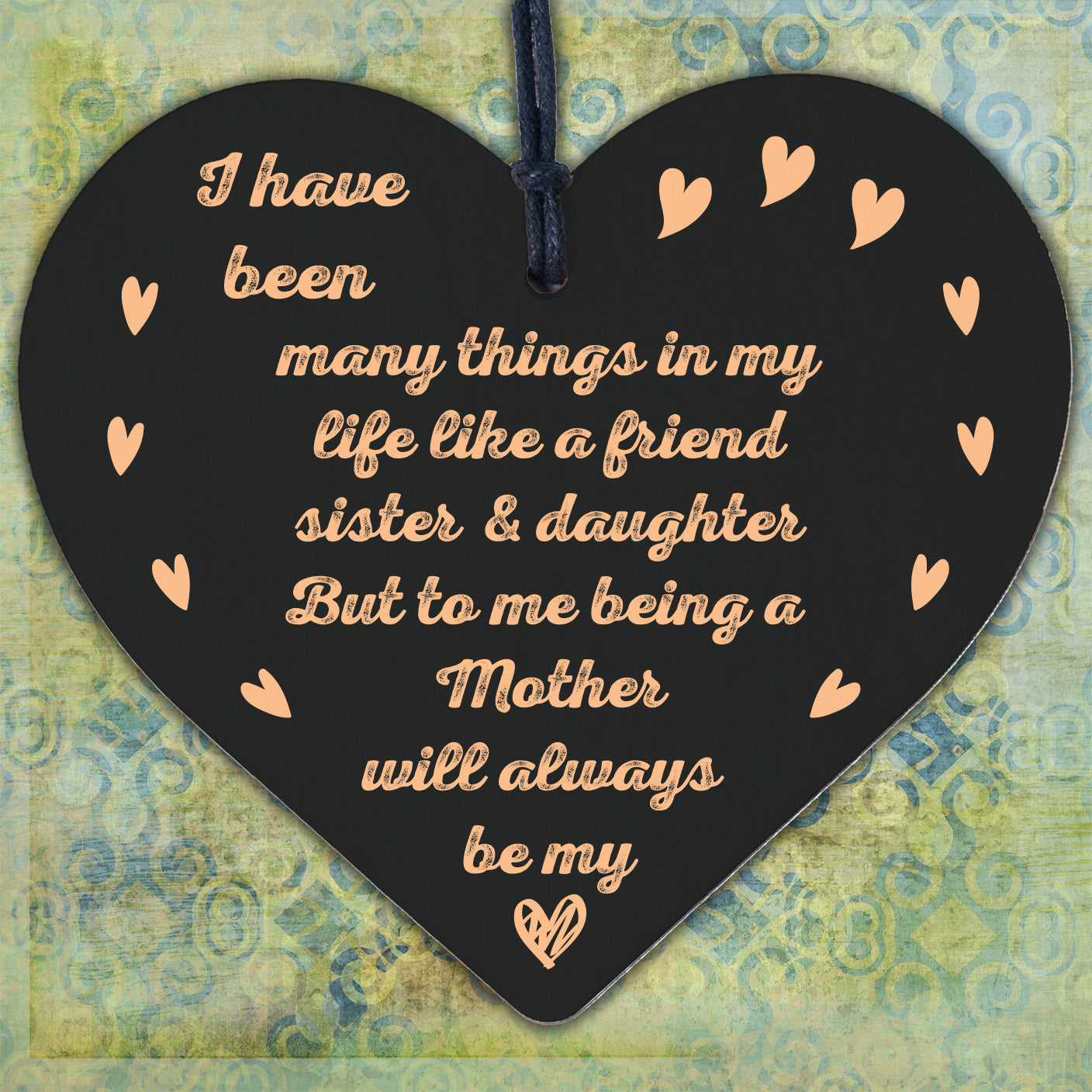 Mum Mother Sister Friendship Gift Wood Heart Sign Plaque Birthday Christmas Gift